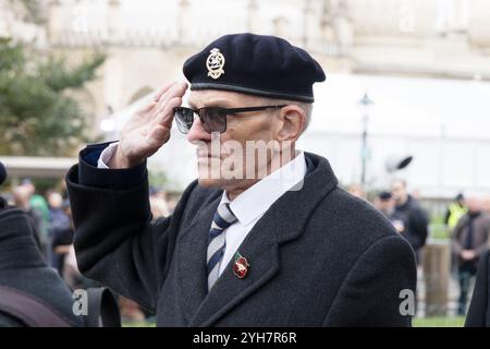 Old Steine, Brighton, Stadt Brighton & Hove, East Sussex, Großbritannien. Gedenksonntag, Brighton. Der Gedenktag wird im Vereinigten Königreich als Gedenktag für den Beitrag der britischen und des Commonwealth-Militärs und -Soldaten und -Frauen in den beiden Weltkriegen und späteren Konflikten abgehalten. Sie findet am zweiten Sonntag im November statt. November 2024. David Smith/Alamy News Stockfoto