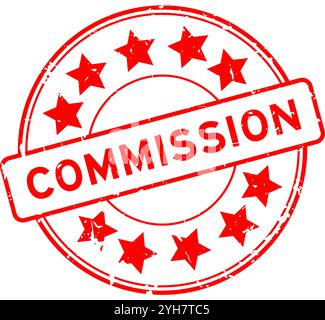 Grunge roter auftragswortrunder Gummisiegelstempel auf weißem Hintergrund Stock Vektor