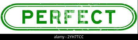 Grunge Green Perfect Word Gummidichtung Stempel auf weißem Hintergrund Stock Vektor
