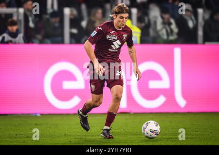 Turin, Italien, Italien. November 2024. Borna SOSA aus Turin während des Spiels der Serie A zwischen Juventus FC und Torino FC im Allianz Stadium am 9. November 2024 in Turin. (Kreditbild: © Matthieu Mirville/ZUMA Press Wire) NUR REDAKTIONELLE VERWENDUNG! Nicht für kommerzielle ZWECKE! Stockfoto