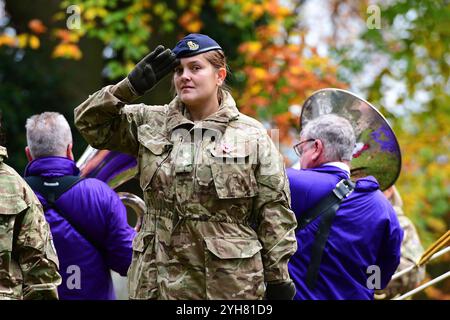 Honley, Huddersfield, Yorkshire, Vereinigtes Königreich, 10. November 2024. Gedenkgottesdienst und Parade in Honley, Huddersfield. Richard Asquith/Alamy Live News Stockfoto