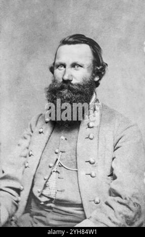 Generalmajor James Ewell Brown Stuart vom Infanterieregiment der Konföderierten Staaten und dem 1. Virginia Kavallerie-Regiment in Uniform. Fotografiert zwischen 1861 und 1864. Erstellt von Charles Richard Rees in Richmond, Virginia. Stockfoto