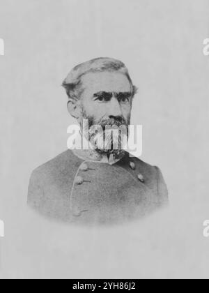 Generalmajor Braxton Bragg vom Infanterieregiment der Konföderierten Staaten in Uniform. Wahrscheinlich um 1861. C.E. Jones & Vanerson, Fotografen, Nr. 77 Main Street, Richmond, Virginia. Stockfoto