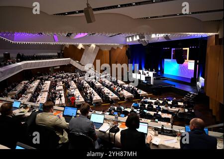 Plenum der Denierten der 5. Tagung der 13. Synode der Evangelischen Kirche in Deutschland EKD in Würzburg Foto vom 10.11.2024. Siehe epd-Meldung vom 10.11.2024 NUR REDAKTIONELLE VERWENDUNG Copyright: epd-bild/HeikexLyding Saal1 Stockfoto