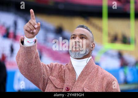 München, Deutschland. November 2024. NFL Munich Game New York Giants - Carolina Panthers am 10.11.2024 in der Allianz Arena in München Patrick Esume Foto: Revierfoto Credit: ddp Media GmbH/Alamy Live News Credit: ddp Media GmbH/Alamy Live News Stockfoto