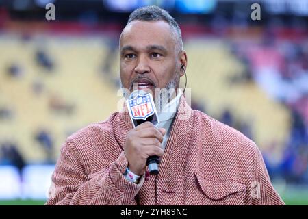 München, Deutschland. November 2024. NFL Munich Game New York Giants - Carolina Panthers am 10.11.2024 in der Allianz Arena in München Patrick Esume Foto: Revierfoto Credit: ddp Media GmbH/Alamy Live News Credit: ddp Media GmbH/Alamy Live News Stockfoto