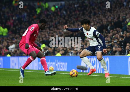 London, Großbritannien. November 2024. London, England, 10. Oktober 2024: Son Heung-Min (7 Tottenham Hotspur) während des Premier League Spiels zwischen Tottenham Hotspur und Ipswich Town im Tottenham Hotspur Stadium in London (Alexander Canillas/SPP) Credit: SPP Sport Press Photo. /Alamy Live News Stockfoto