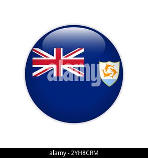 Schaltfläche „Flag Anguilla“ Stock Vektor
