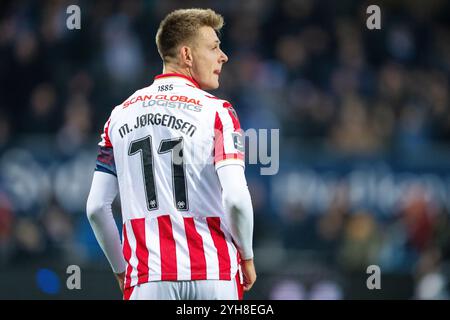 Dänemark. November 2024. Mathias Joergensen von AAB während des 3F Superliga-Spiels zwischen Lyngby Boldklub und AAB im Lyngby Stadium am Sonntag, 10. November 2024. (Foto: Mads Claus Rasmussen/Ritzau Scanpix) Credit: Ritzau/Alamy Live News Stockfoto