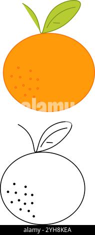 Mandarin-Logo. Isolierte Vektor-Cartoon-Mandarine auf weißem Hintergrund Stock Vektor