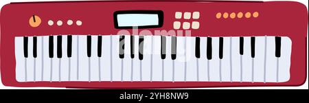 Tastatur-Synthesizer-Cartoon-Vektor-Illustration Stock Vektor