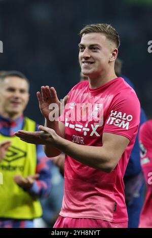 LONDON, Großbritannien - 10. November 2024: Liam Delap aus Ipswich Town feiert nach dem Premier League-Spiel zwischen Tottenham Hotspur FC und Ipswich Town FC im Tottenham Hotspur Stadium (Credit: Craig Mercer/ Alamy Live News) Stockfoto
