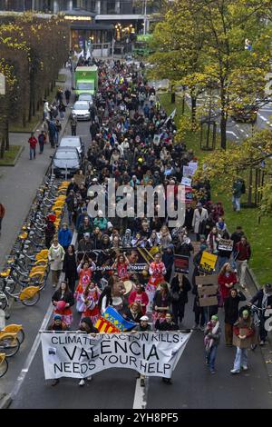 Brüssel, Belgien November 2024. Dieses Bild wurde während eines marsches für Klima, Frieden und soziale Gerechtigkeit aufgenommen, der von Rise for Climate am Vorabend der COP 29 in Brüssel am Sonntag, den 10. November 2024, organisiert wurde. BELGA FOTO NICOLAS MAETERLINCK Credit: Belga News Agency/Alamy Live News Stockfoto