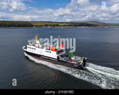 Die Caledonian MacBrayne Fähre Argyle verbindet Wemyss Bay auf dem schottischen Festland mit Rothesay auf der Isle of Bute. Stockfoto