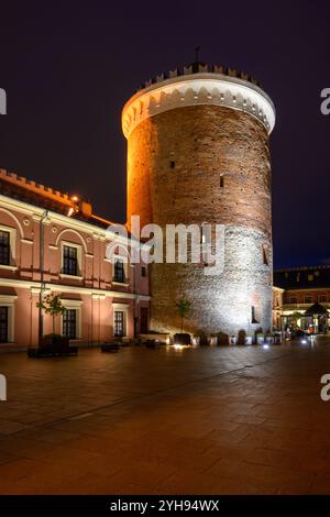 Lublin, Polen - 12. September 2022: Das Königsschloss Lublin in der Nacht, Polen Stockfoto