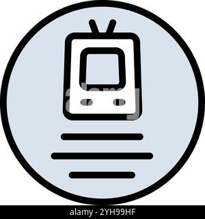 Farbsymbole für den Schienenverkehr, entwickelt für verschiedene transportbezogene Konstruktionsprojekte. Isolierte Vektordarstellung. Stock Vektor