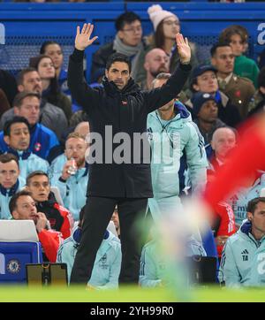 London, Großbritannien. November 2024. Chelsea / Arsenal - Premier League - Stamford Bridge - London. Arsenal Manager Mikel Arteta. Bildnachweis: Mark Pain / Alamy Live News Stockfoto
