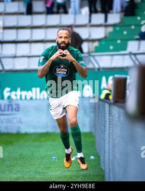 Ferrol, Spanien. 11. November 2024. Liga Hypermotion, Racing Club Ferrol gegen Racing de Santander. Bebe Stockfoto