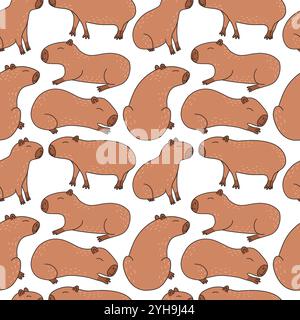 Nahtloses Capybara-Muster Stock Vektor