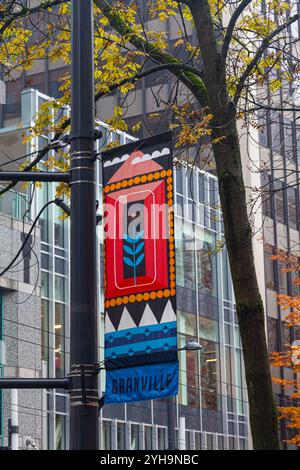 Banner mit der Granville Street in Vancouver, Kanada Stockfoto