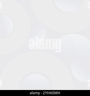Weiße geometrische abstrakte Textur überlappt die Ebene auf hellem Raum. Linieneffekt für Banner. Das Grafikdesign umkreist Elemente. Stockfoto
