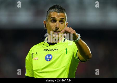 Salerno, Italien. November 2024. Schiedsrichter Livio Marinelli beim Spiel der Serie B zwischen US Salernitana und SSC Bari im Stadio Arechi, Salerno, Italien am 10. November 2024. Quelle: Nicola Ianuale/Alamy Live News Stockfoto