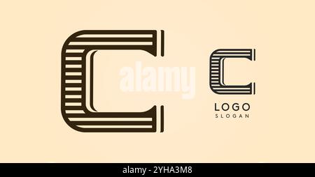 Vintage Western Letter AC Country stilvoller alter Buchstabe für Retro Bar Logo, BBQ Cafe, Tattoo Salon, Saloon Plaque, Alkohol Etikett. Vektorabbildung Stock Vektor