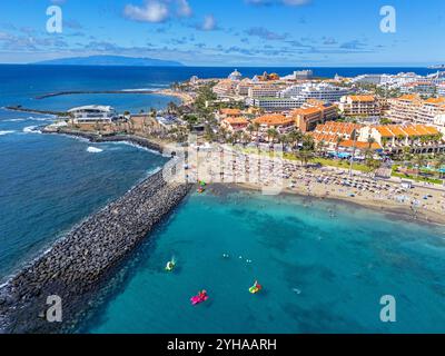 Teneriffa, Kanarische Inseln, Spanien 11.03.2024 Los Cristianos Beach, Luftbild. November 2024 Stockfoto