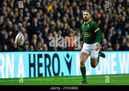 Edinburgh, Großbritannien. November 2024. Willie le Roux aus Südafrika während des Autumn Nation Series-Spiels im Murrayfield Stadium, Edinburgh. Der Bildnachweis sollte lauten: Neil Hanna/Sportimage Credit: Sportimage Ltd/Alamy Live News Stockfoto