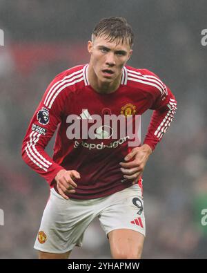 Rasmus Højlund von Manchester United während des Premier League-Spiels Manchester United gegen Leicester City in Old Trafford, Manchester, Vereinigtes Königreich, 10. November 2024 (Foto: Craig Thomas/News Images) in, 11.10.2024. (Foto: Craig Thomas/News Images/SIPA USA) Credit: SIPA USA/Alamy Live News Stockfoto