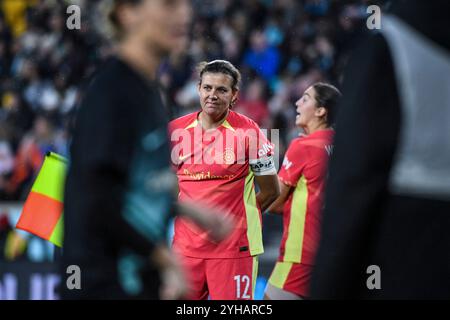 Harrison, Usa. November 2024. Harrison, USA, 10. November 2024: Christine Sinclair (12 Portland Thorns FC) während des Viertelfinales der National Women's Soccer League in der Red Bull Arena in Harrison, NJ, USA (NUR REDAKTIONELLE VERWENDUNG). (Rebekah Wynkoop/SPP) Credit: SPP Sport Press Photo. /Alamy Live News Stockfoto