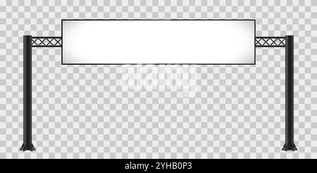 Ein Street Reklametafeln-Design, ein Modell-Schild auf Transparet BG. Leerer 3D-Werbebanner Mockups Vektor Stock Vektor