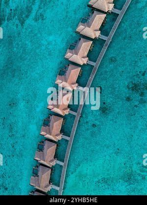 Aus der Vogelperspektive auf das Gaafu Dhaalu Atoll Maguhdhuvaa Island, Malediven Stockfoto