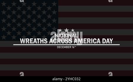 Nationalkränze Durch Amerika-Tag. Dezember. Geeignet für Grußkarten, Poster und Banner. Moderne Illustration Stock Vektor