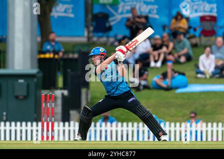 Adelaide, Australien. November 2024. Adelaide, Australien, 11. November 2024: Tahlia McGrath (9 Adelaide Strikers) Fledermäuse während des Spiels der Weber Womens Big Bash League 10 zwischen Adelaide Strikers und Melbourne Renegades im Karen Rolton Oval in Adelaide, Australien (Noe Llamas/SPP) Credit: SPP Sport Press Photo. /Alamy Live News Stockfoto