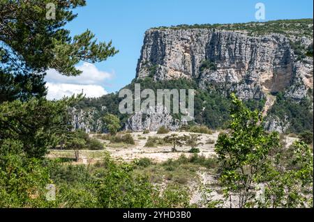 Die Schlucht des Verdon, die Schlucht des Flusses Verdon, gilt als einer der größten Schluchten Europas und touristischer Hotspot Frankreichs Stockfoto