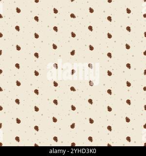 Nahtloses Weihnachtsmuster mit Tannenzapfen. Design für Geschenkboxen, Scrapbooking und Textilien. Stockfoto