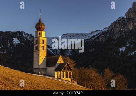 Abendliche Atmosphäre in St. Valentin, Seis, Südtirol, Italien, Europa Stockfoto