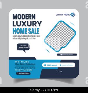Post-Design-Vorlagen Für Werbung In Sozialen Medien Für Immobilien Stock Vektor