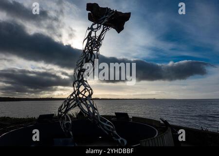 Finn McCool Statue, Lough Neagh Stockfoto