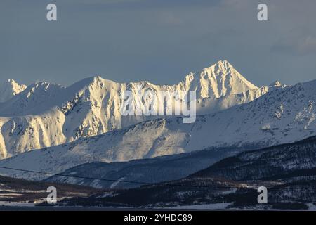 Panorama in Ramfjordbotn, Troms, Norwegen, Europa Stockfoto