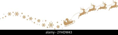 weihnachtsbanner weihnachtsmann in einem Schlitten mit Rentier Vektor Illustration Stock Vektor