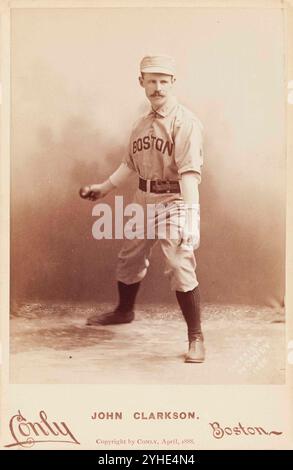 John Clarkson, Boston Beaneaters. 1888. Vintage Baseball Cabinet Card Porträt, 19. Jahrhundert Stockfoto