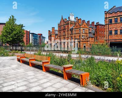 Großbritannien, South Yorkshire, Sheffield, Castlegate mit Blick auf Lady's Bridge. Stockfoto