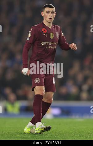 Brighton und Hove, Großbritannien. November 2024. Phil Foden von Manchester City während des Premier League-Spiels im AMEX Stadium, Brighton und Hove. Der Bildnachweis sollte lauten: Paul Terry/Sportimage Credit: Sportimage Ltd/Alamy Live News Stockfoto