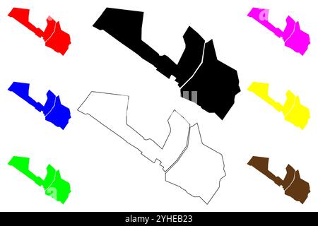 Manassas Park City County, Commonwealth of Virginia (unabhängige Stadt, US County, Vereinigte Staaten von Amerika, USA, USA, US) Kartenvektordarstellung, Stock Vektor