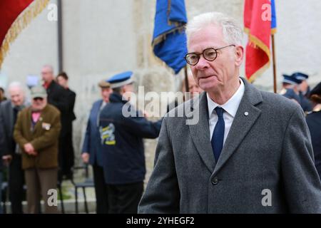 Jean-Marc Peillex, Maire de Saint-Gervais-les-Bains. Waffenstillstand. Saint-Gervais Mont-Blanc. Haute-Savoie. Auvergne-Rhône-Alpes. Franc Stockfoto