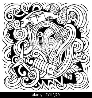 Electric Cars Cartoon Vektor Doodle Design Stock Vektor