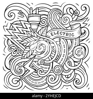 Electric Cars Cartoon Vektor Doodle Design Stock Vektor