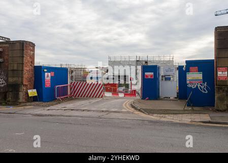 Eintritt zur HS2-Baustelle in Curzon Street, Digbeth, Birmingham, Großbritannien Stockfoto